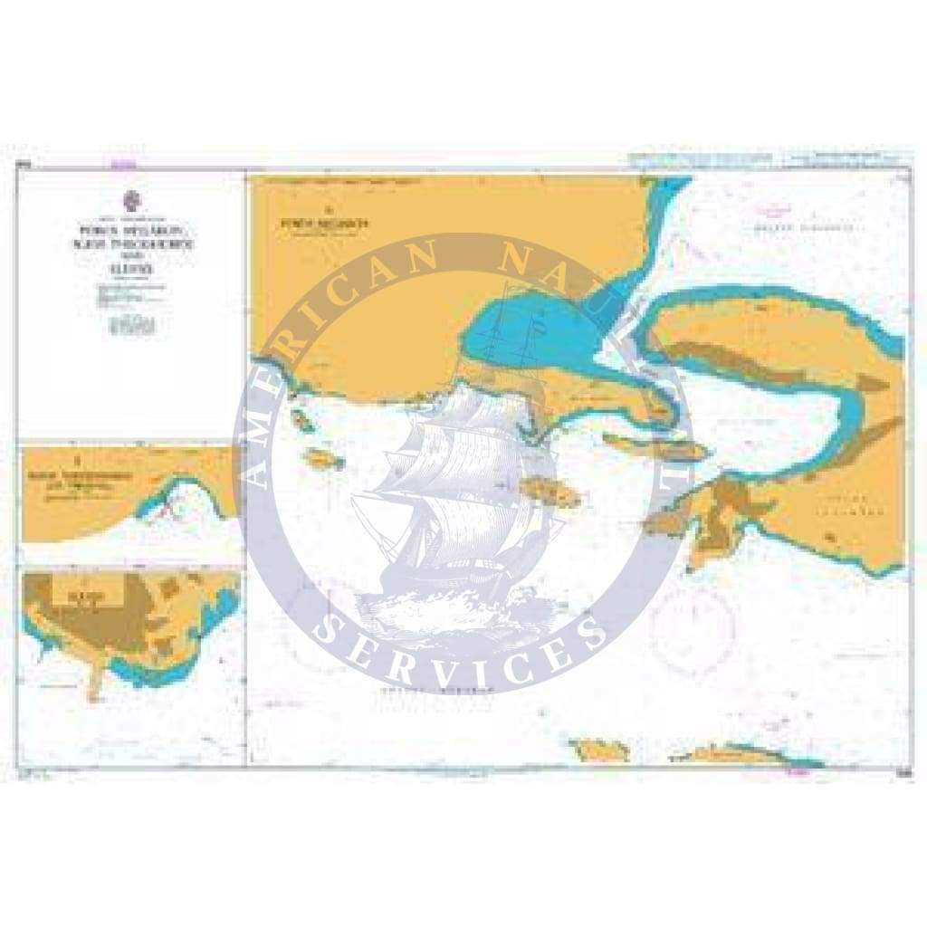 British Admiralty Nautical Chart  1598: Poros Megaron Agios Theodhoroi and Elefsis