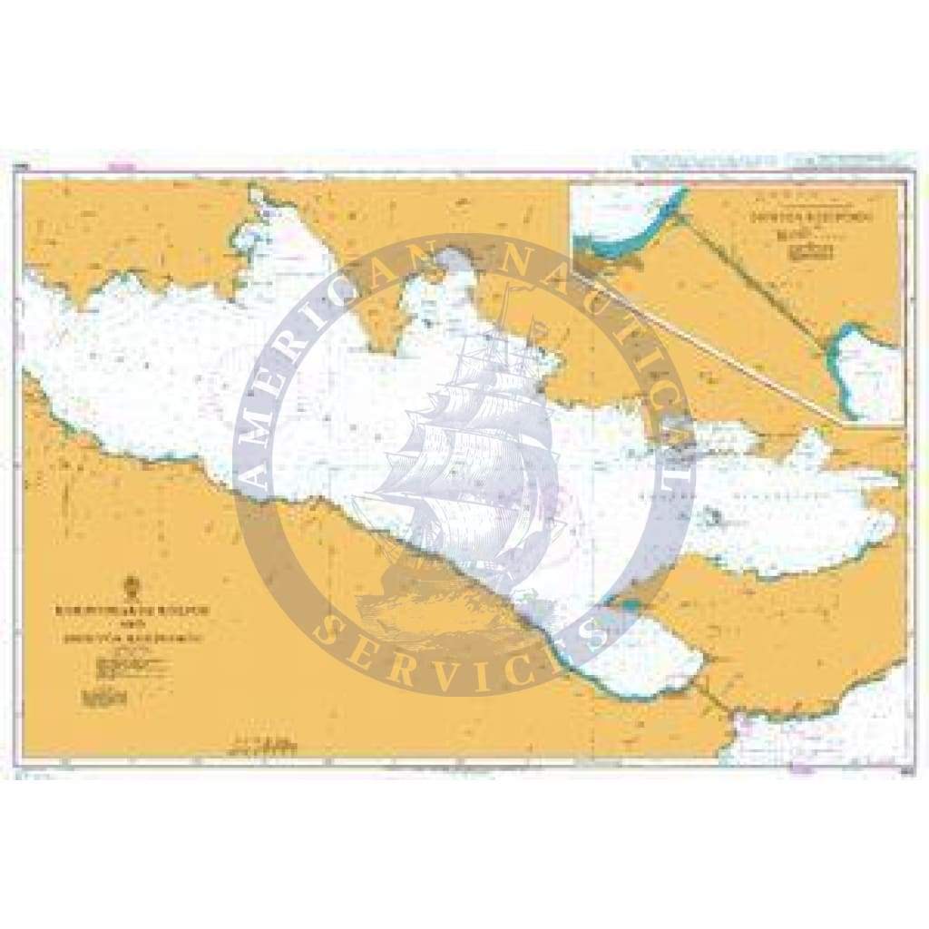 British Admiralty Nautical Chart 1600: Korinthiakos Kolpos and Dioryga Korinthou