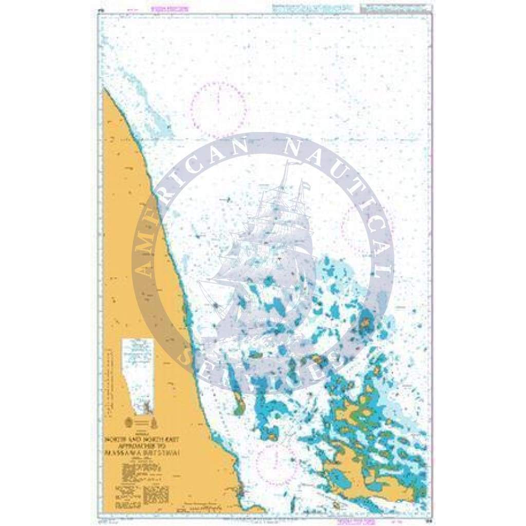 British Admiralty Nautical Chart 164: Red Sea, Eritrea, North and North-East Approaches to Massawa (Mits'iwa)