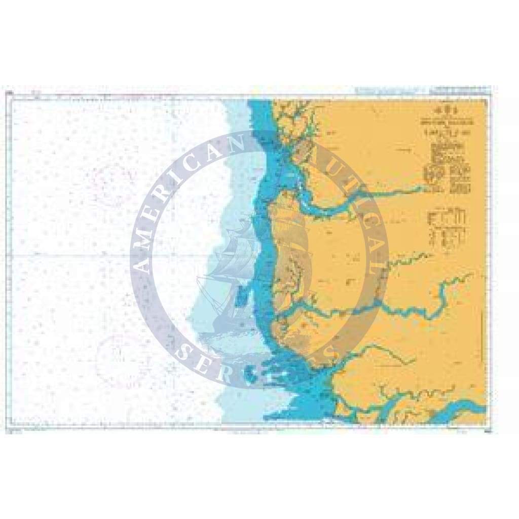 British Admiralty Nautical Chart 1664: Riviere Saloum to Ilheu de Caio