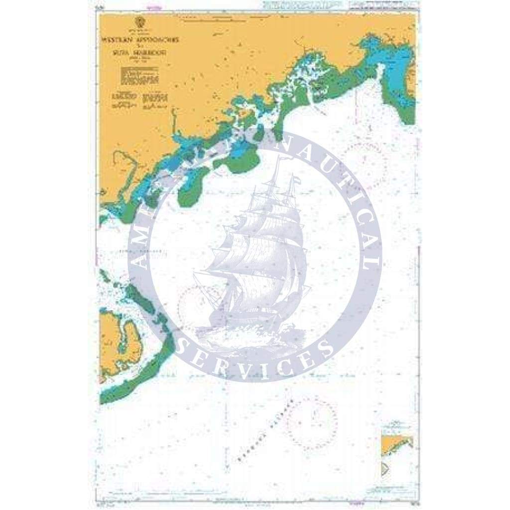 British Admiralty Nautical Chart  1673: Western Approaches to Suva Harbour