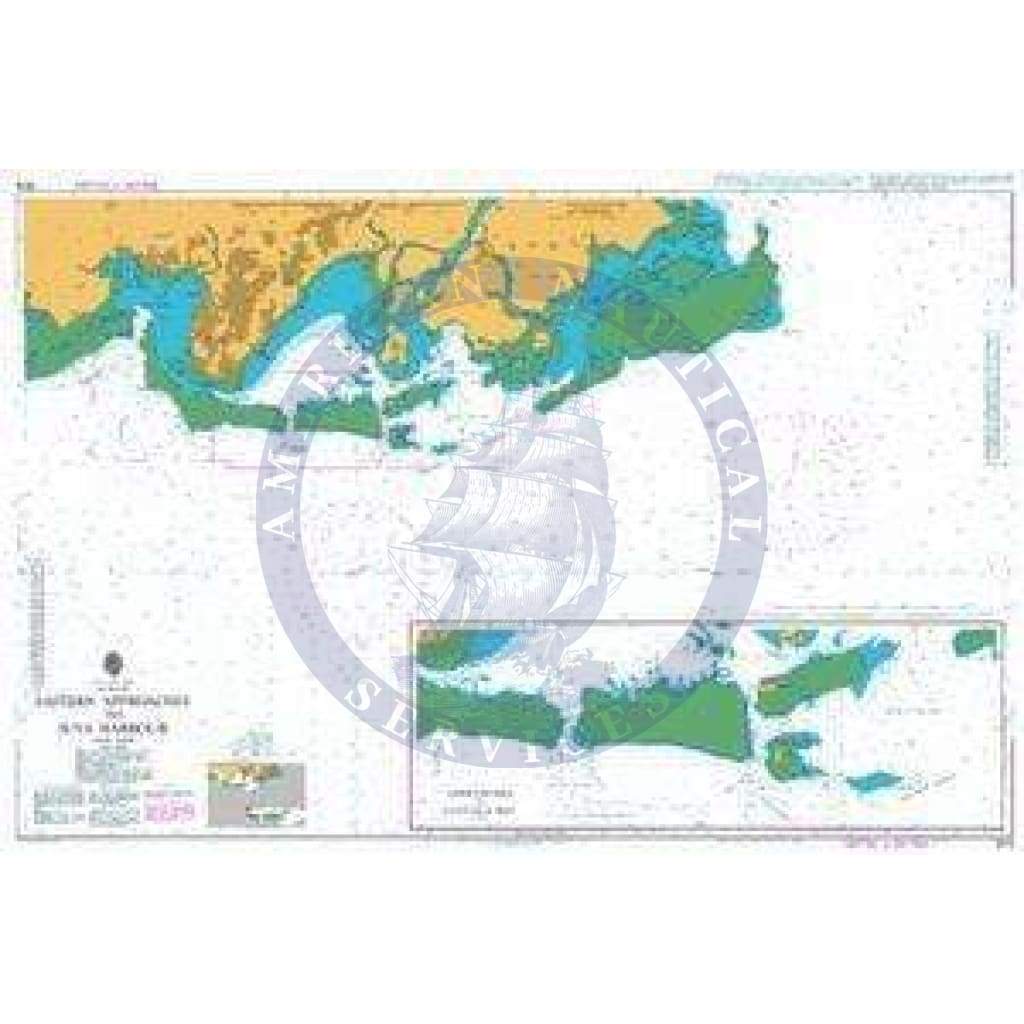 British Admiralty Nautical Chart  1674: Eastern Approaches to Suva Harbour