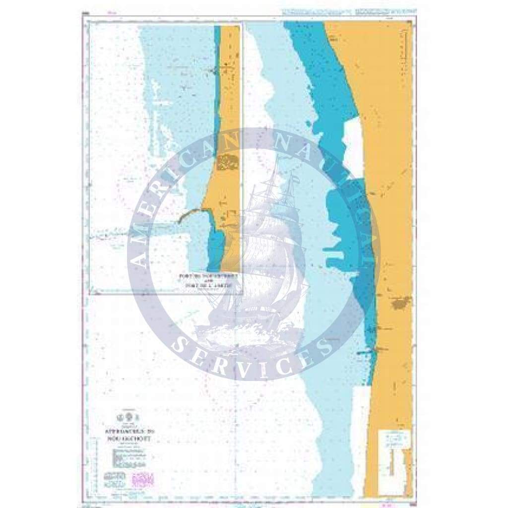 British Admiralty Nautical Chart 1688: Approaches to Nouakchott