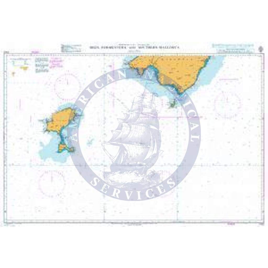 British Admiralty Nautical Chart 1702: Ibiza- Formentera and Southern Mallorca