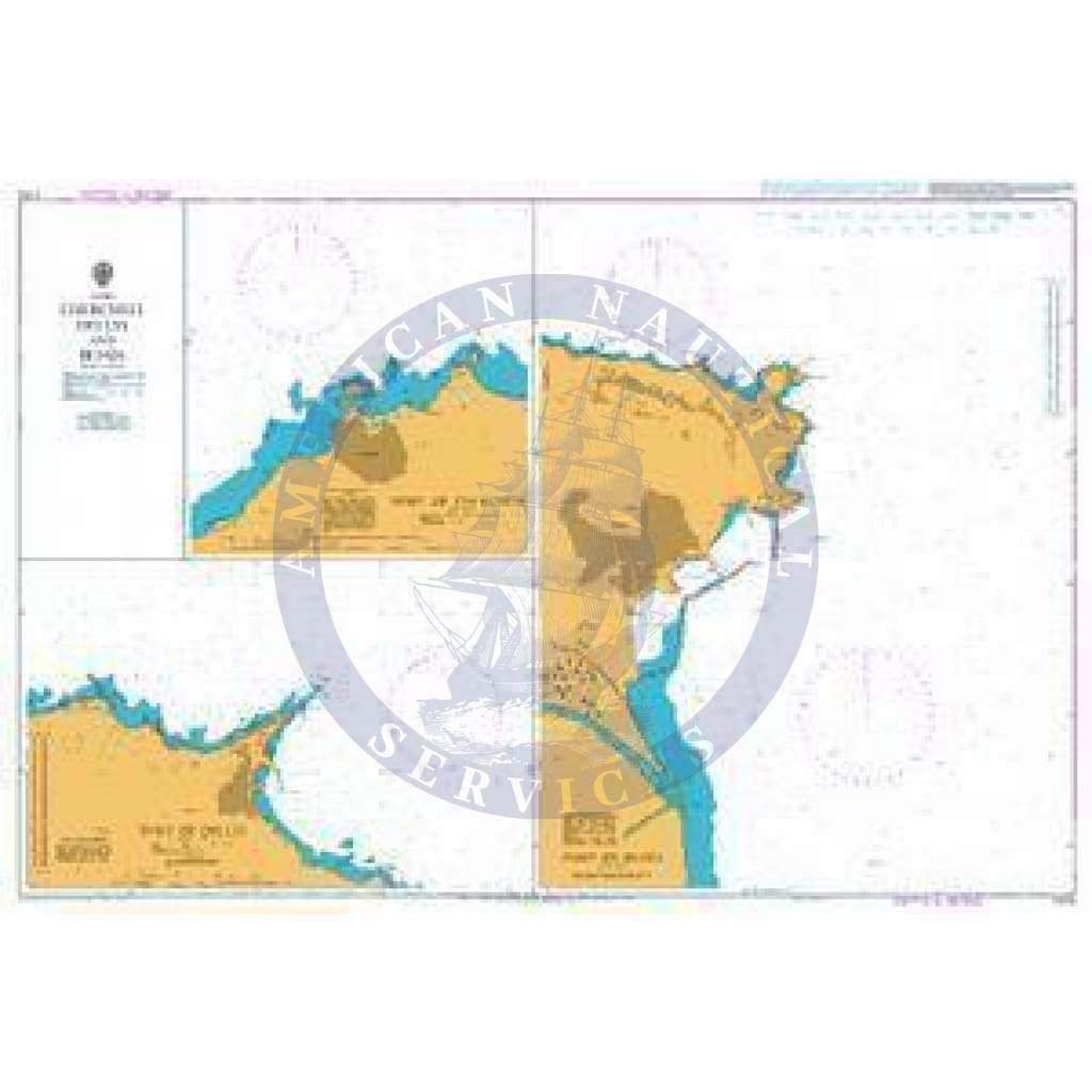 British Admiralty Nautical Chart  1710: Cherchell, Dellys and Bejaia