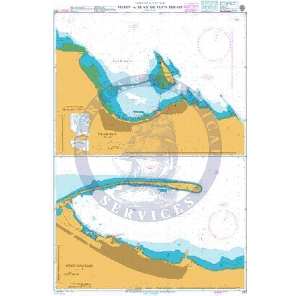 British Admiralty Nautical Chart  1717: Ports in Juan de Fuca Strait