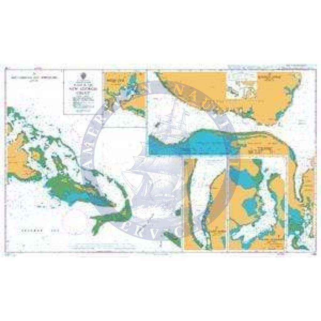 British Admiralty Nautical Chart 1735: Plans in the New Georgia Group