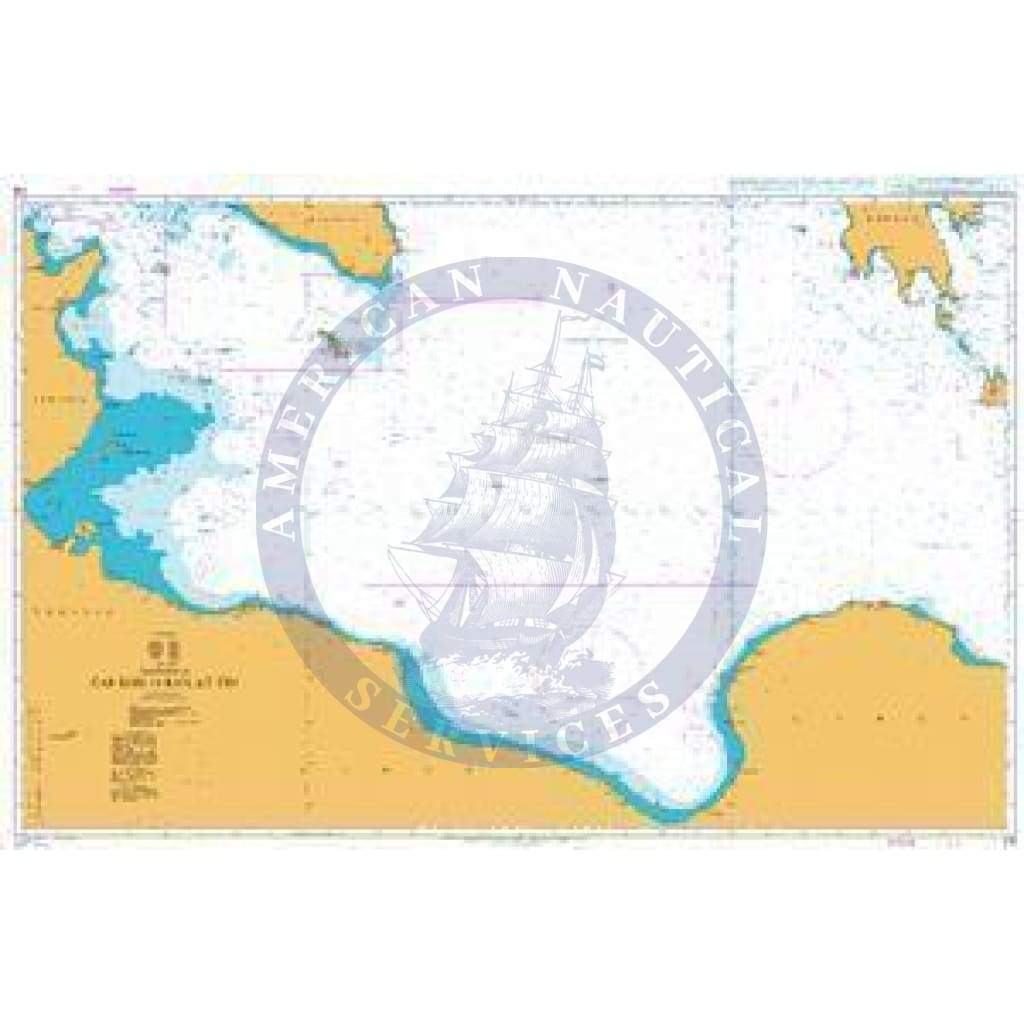 British Admiralty Nautical Chart 176: Cap Bon to Ra's At Tin