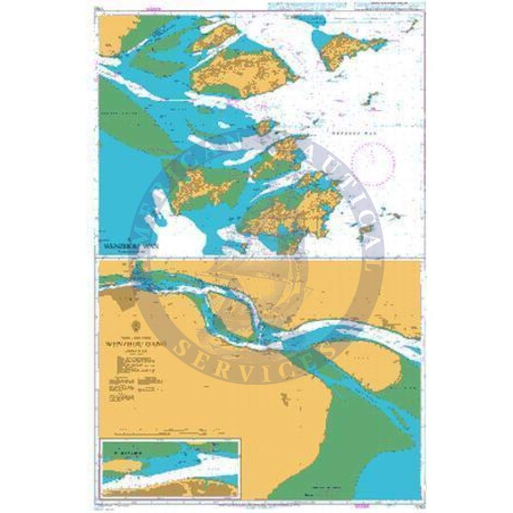 British Admiralty Nautical Chart 1763: China - East Coast, Wenzhou Gang