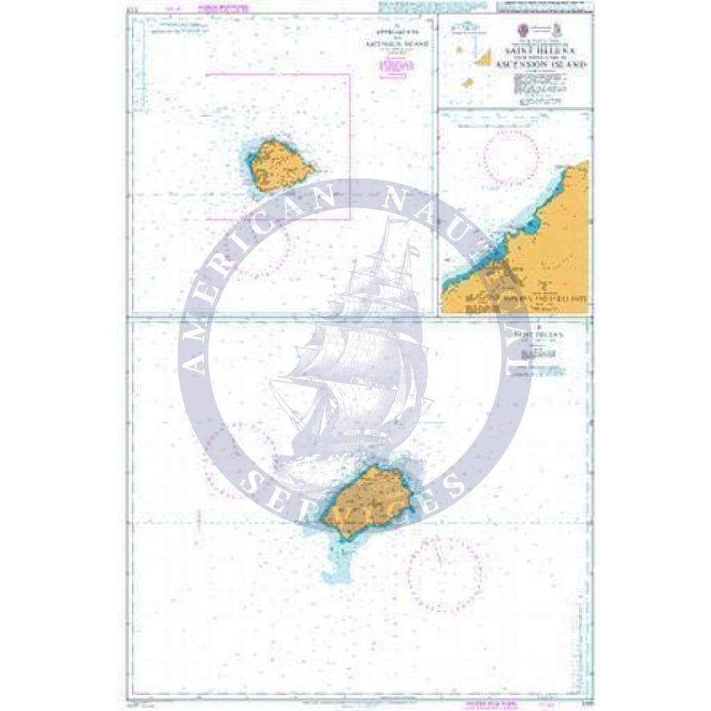 British Admiralty Nautical Chart 1771: Saint Helena with Approaches to Ascension Island