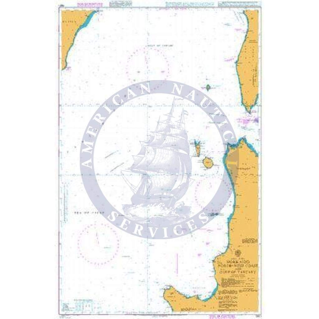 British Admiralty Nautical Chart 1801: Hokkaido - North West Coast and Gulf of Tartary