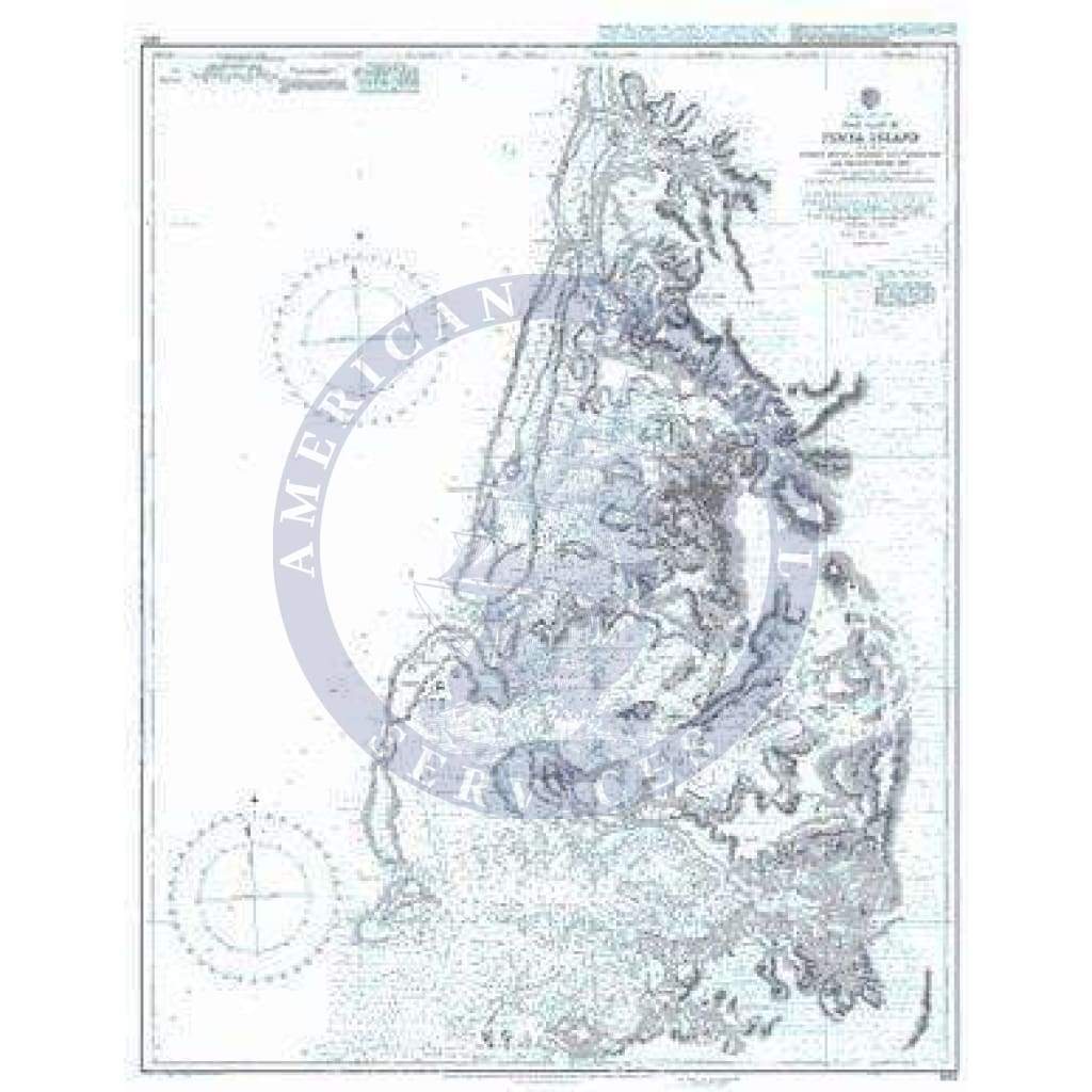 British Admiralty Nautical Chart 1812: West Coast of Pemba Island including Ports Kiuyu- George and Cockburn and Chake Chake Bay