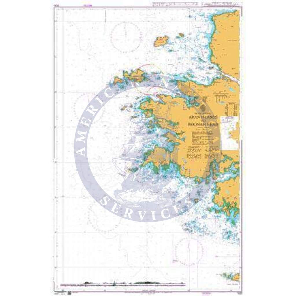 British Admiralty Nautical Chart 1820: Ireland - West Coast, Aran Islands to Roonah Head