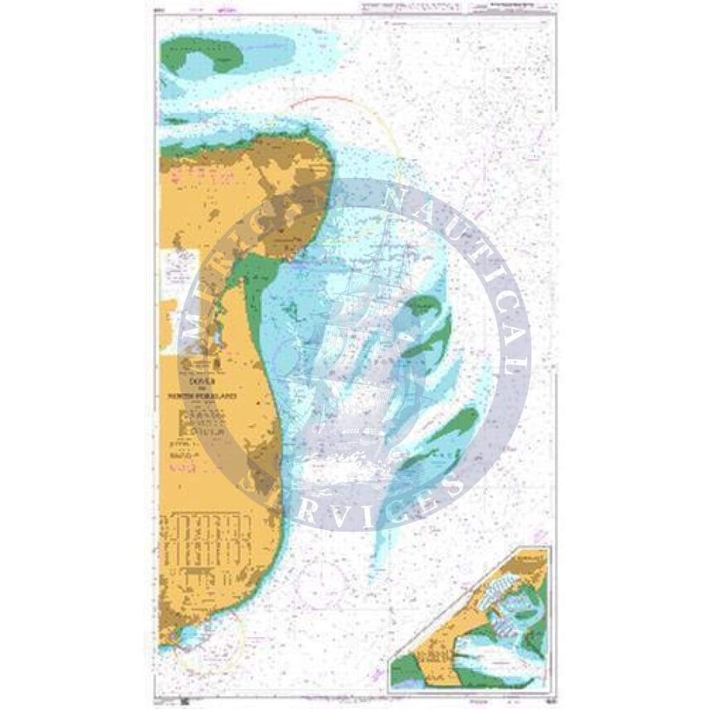 British Admiralty Nautical Chart 1828: England – South-East Coast, Dover to North Foreland. Ramsgate