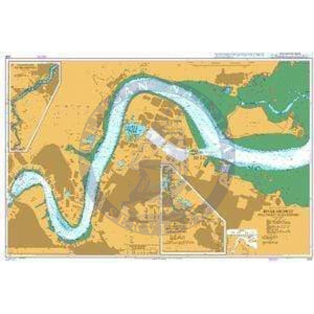 British Admiralty Nautical Chart 1835: England – East Coast, River Medway, Folly Point to Maidstone