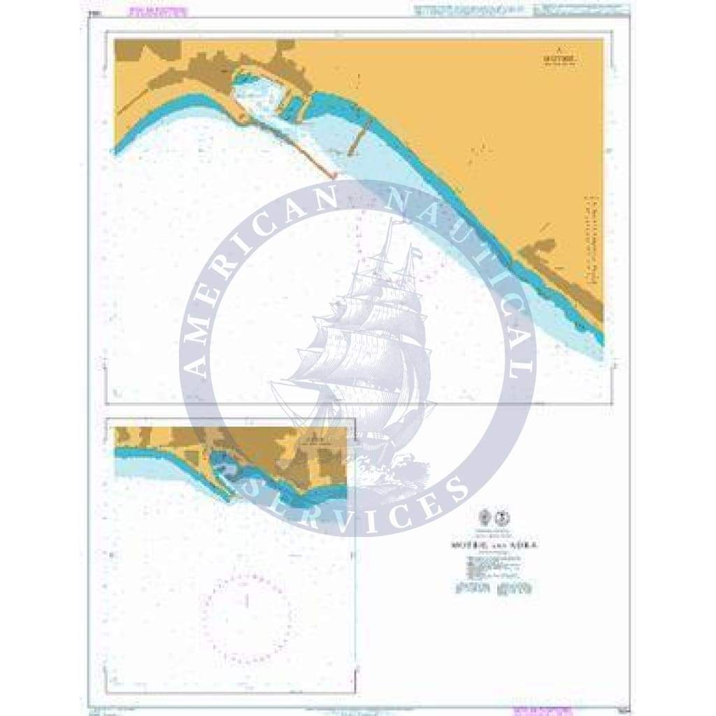 British Admiralty Nautical Chart 1854: Mediterranean Sea, Spain - South Coast, Motril and Adra