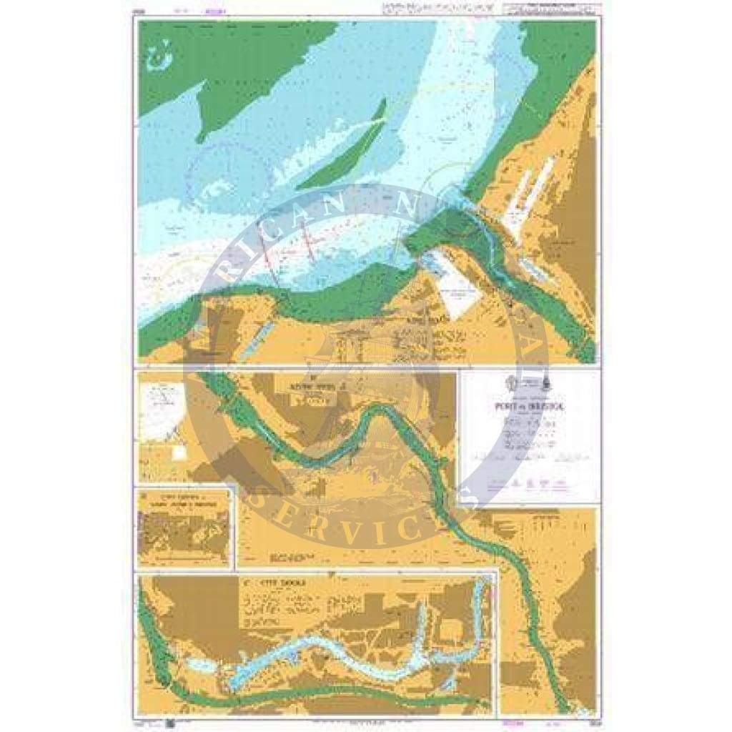 British Admiralty Nautical Chart 1859: England - West Coast, Port of Bristol