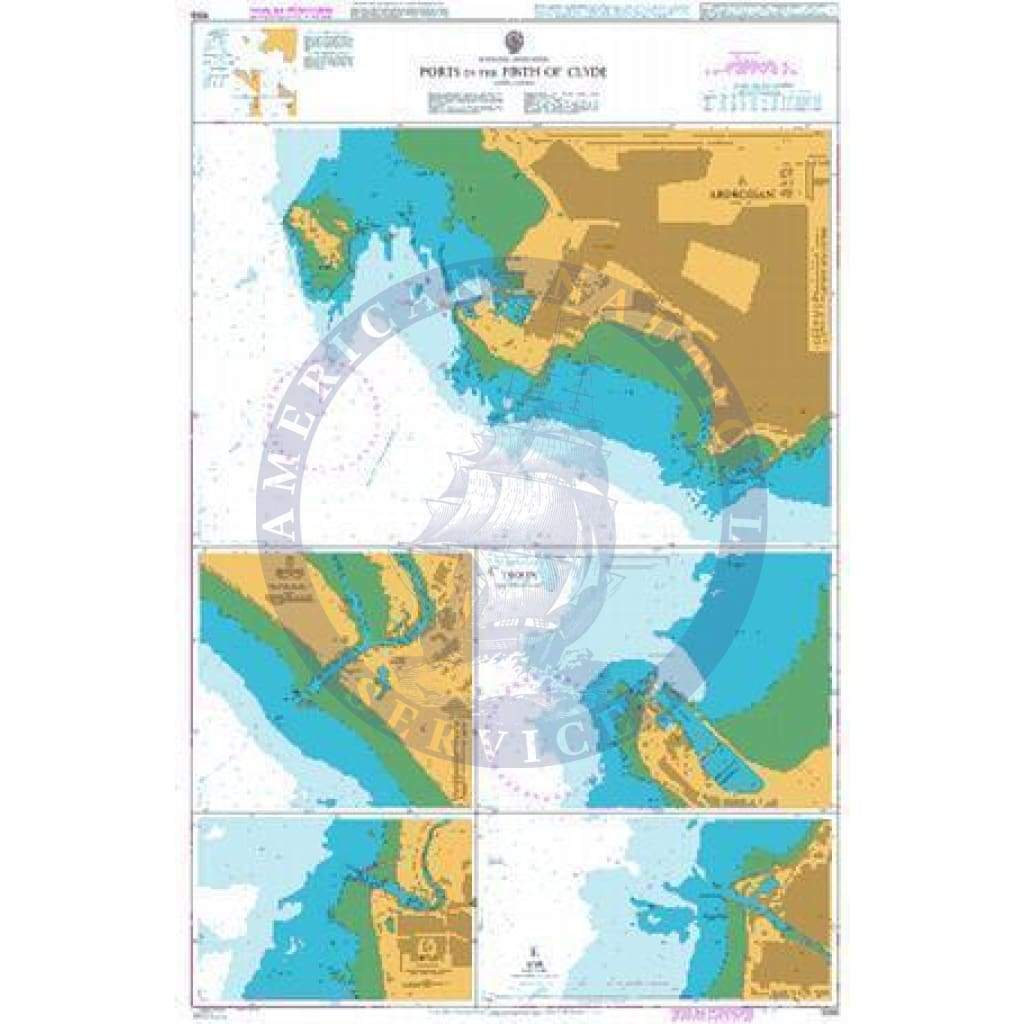 British Admiralty Nautical Chart  1866: Scotland - West Coast, Ports in the Firth of Clyde