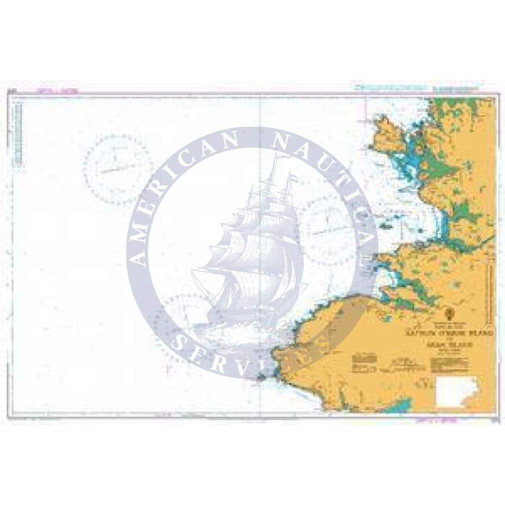 British Admiralty Nautical Chart 1879: Rathlin O'Birne Island to Aran Island