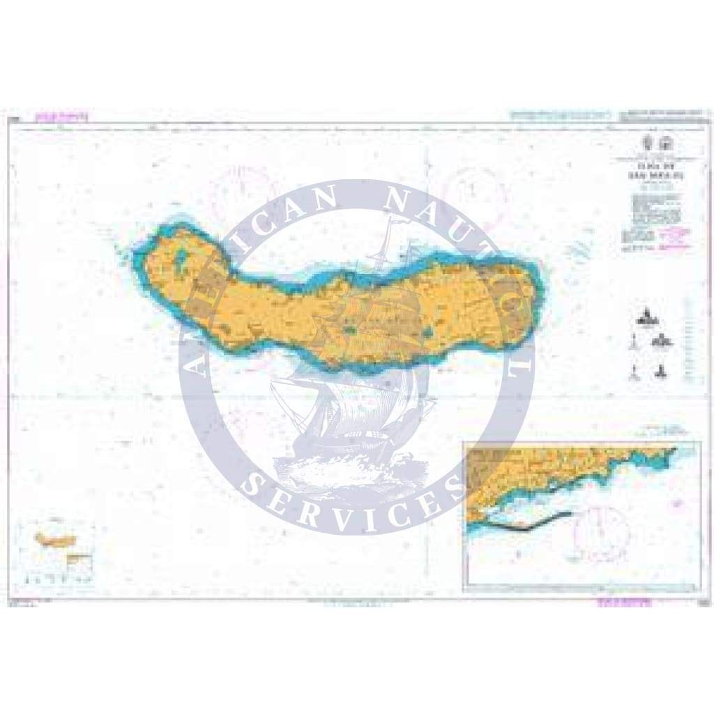 British Admiralty Nautical Chart 1895: Ilha de Sao Miguel