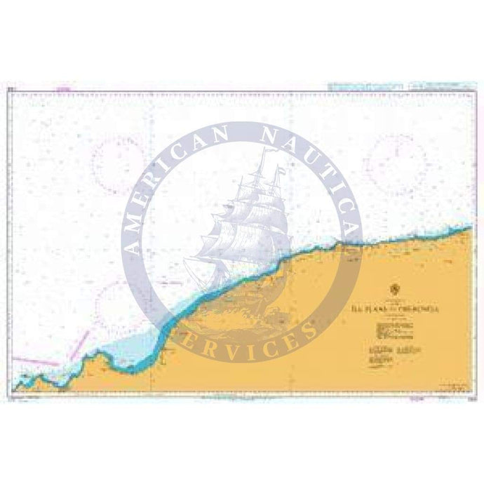 British Admiralty Nautical Chart 1909: Ile Plane to Cherchell