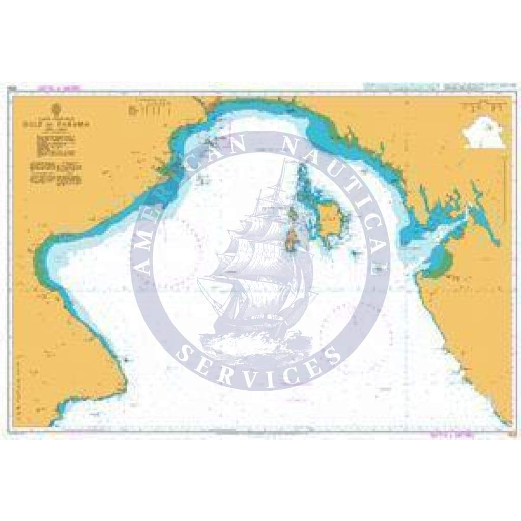British Admiralty Nautical Chart 1929: Panama - Pacific Coast, Gulf of Panama
