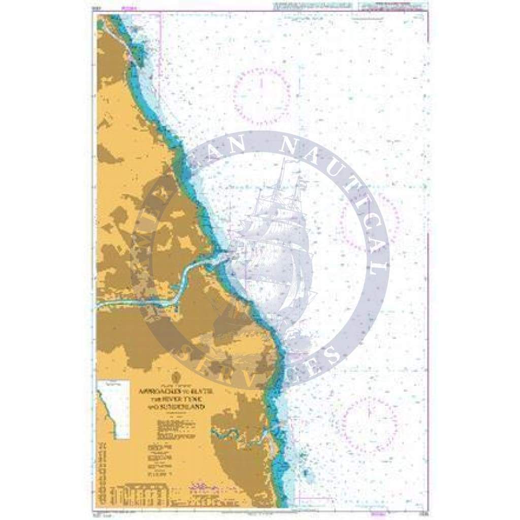British Admiralty Nautical Chart 1935: Approaches to Blyth the River Tyne and Sunderland