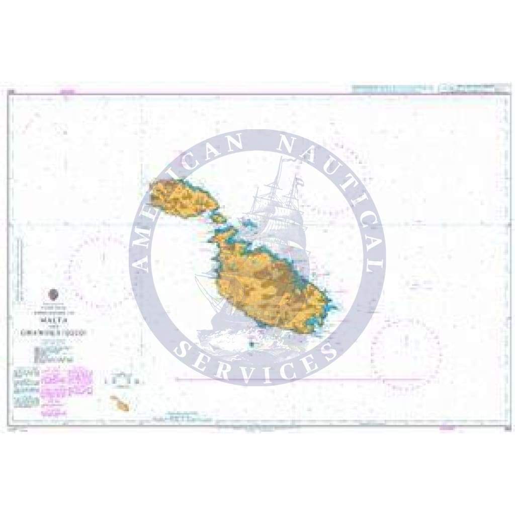 British Admiralty Nautical Chart 194: Approaches to Malta and Ghawdex (Gozo)
