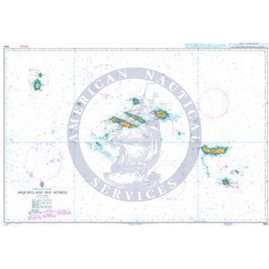 British Admiralty Nautical Chart 1950: North Atlantic Ocean, Arquipélago dos Açores