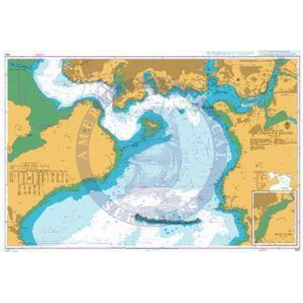 British Admiralty Nautical Chart 1967: England – South Coast, Plymouth Sound. River Plym