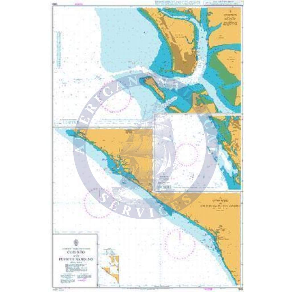 British Admiralty Nautical Chart 1969: Nicaragua - Pacific Ocean Coast, Corinto and Puerto Sandino