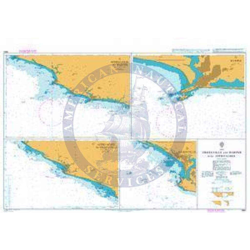 British Admiralty Nautical Chart 1980: Greenville and Harper with Approaches