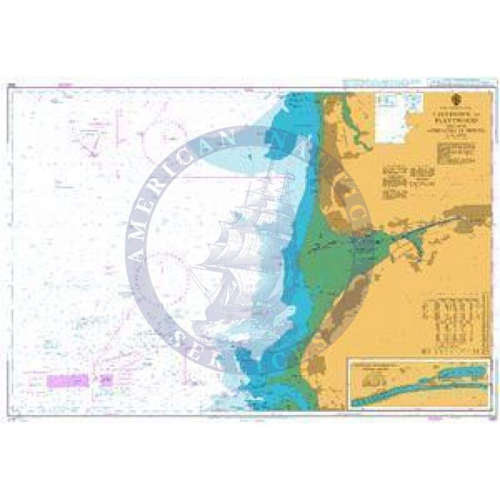 British Admiralty Nautical Chart 1981: England – West Coast, Liverpool to Fleetwood including Approaches to Preston