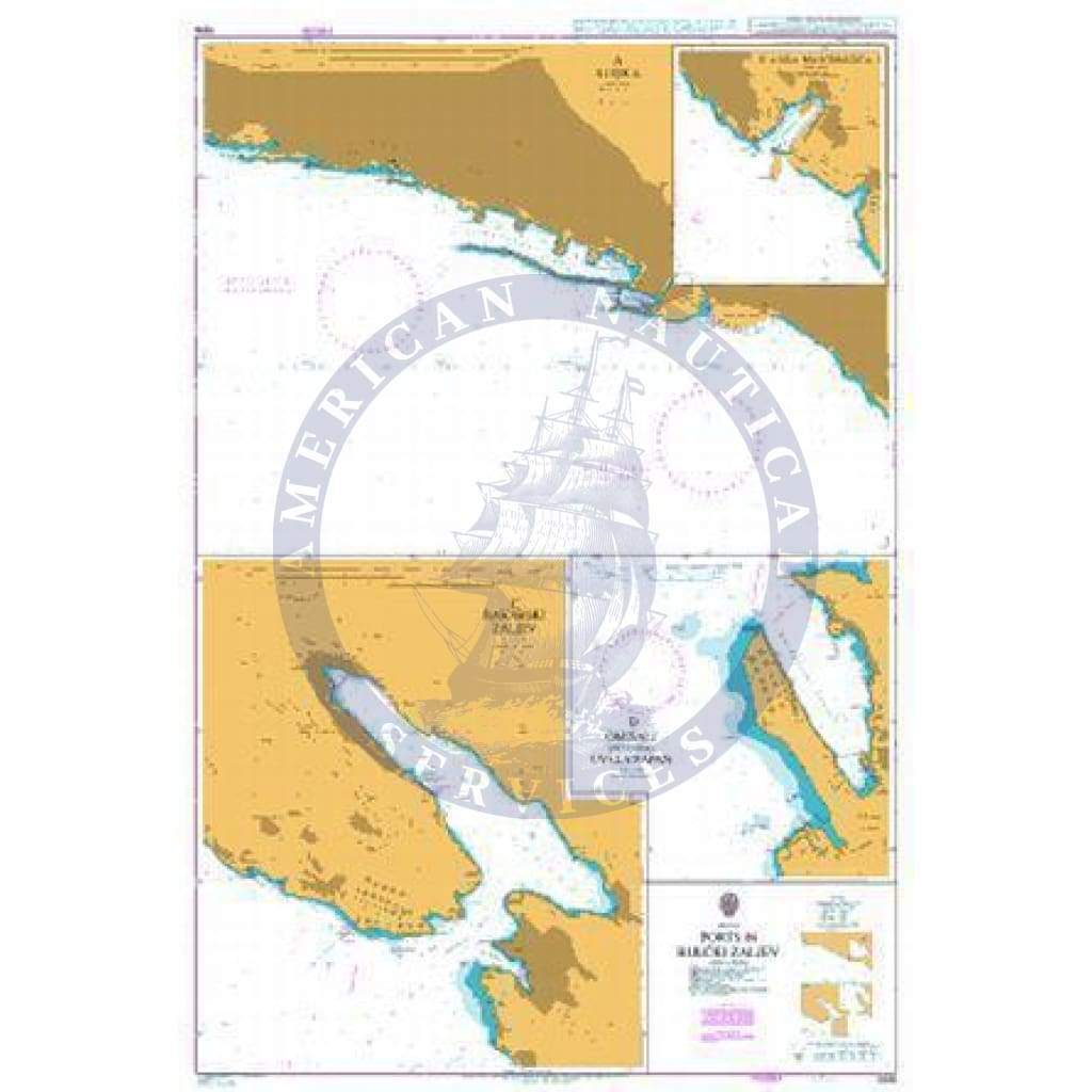 British Admiralty Nautical Chart 1996: Ports in Rijecki Zaljev