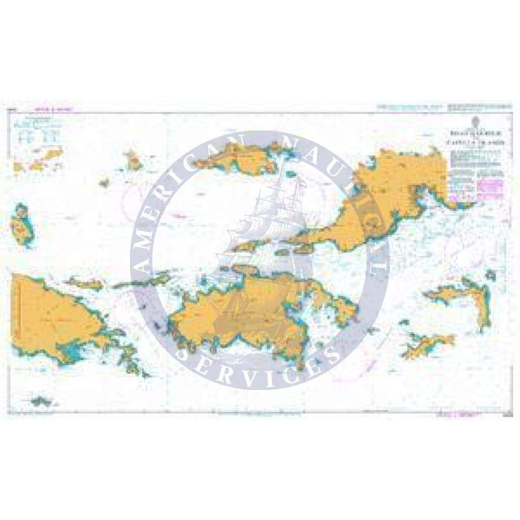 British Admiralty Nautical Chart 2005: Virgin Islands, Road Harbour to Capella Islands