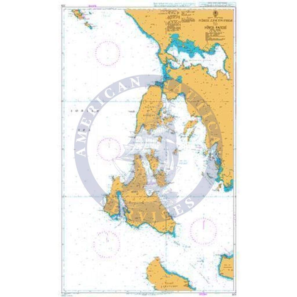 British Admiralty Nautical Chart 203: Nisos Zakynthos to Nisos Paxoi