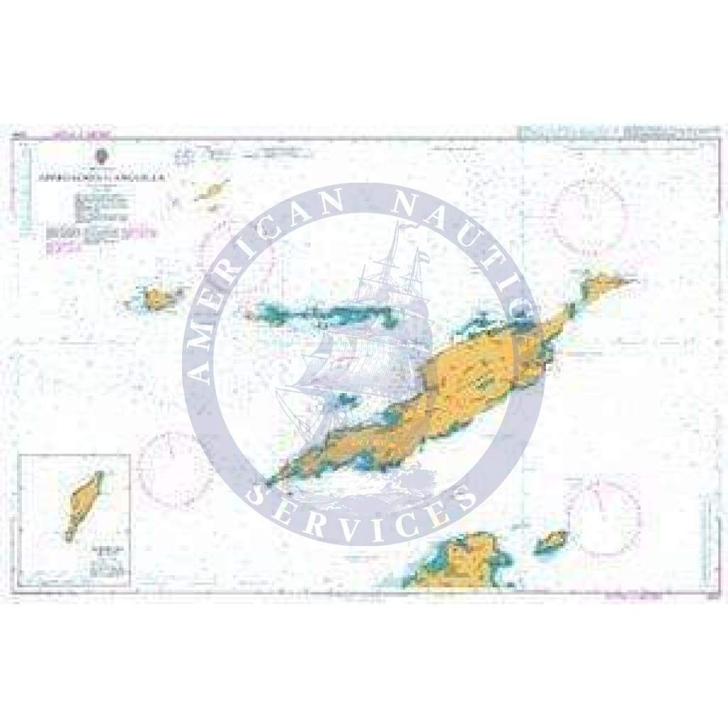 British Admiralty Nautical Chart 2047: Approaches to Anguilla