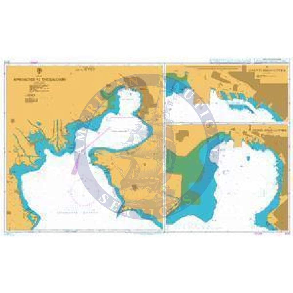 British Admiralty Nautical Chart 2070: Approaches to Thessaloniki