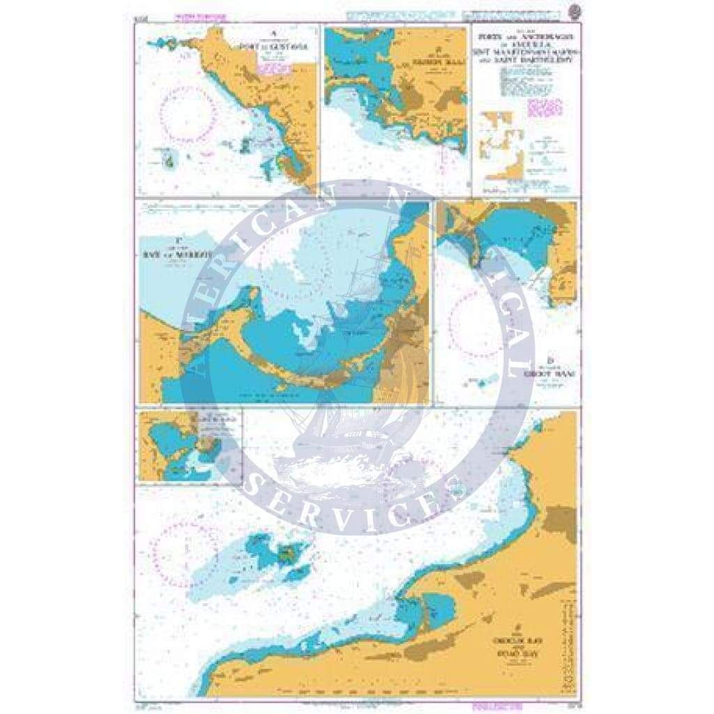 British Admiralty Nautical Chart 2079: West Indies, Ports and Anchorages in Anguilla, Sint Maarten (Saint Martin) and Saint Barthélémy
