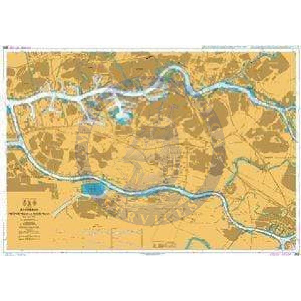 British Admiralty Nautical Chart 208: Netherlands, Rotterdam, Nieuwe Maas and Oude Maas