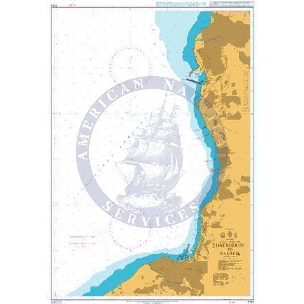 British Admiralty Nautical Chart 2104: Iskenderun to Yakacik