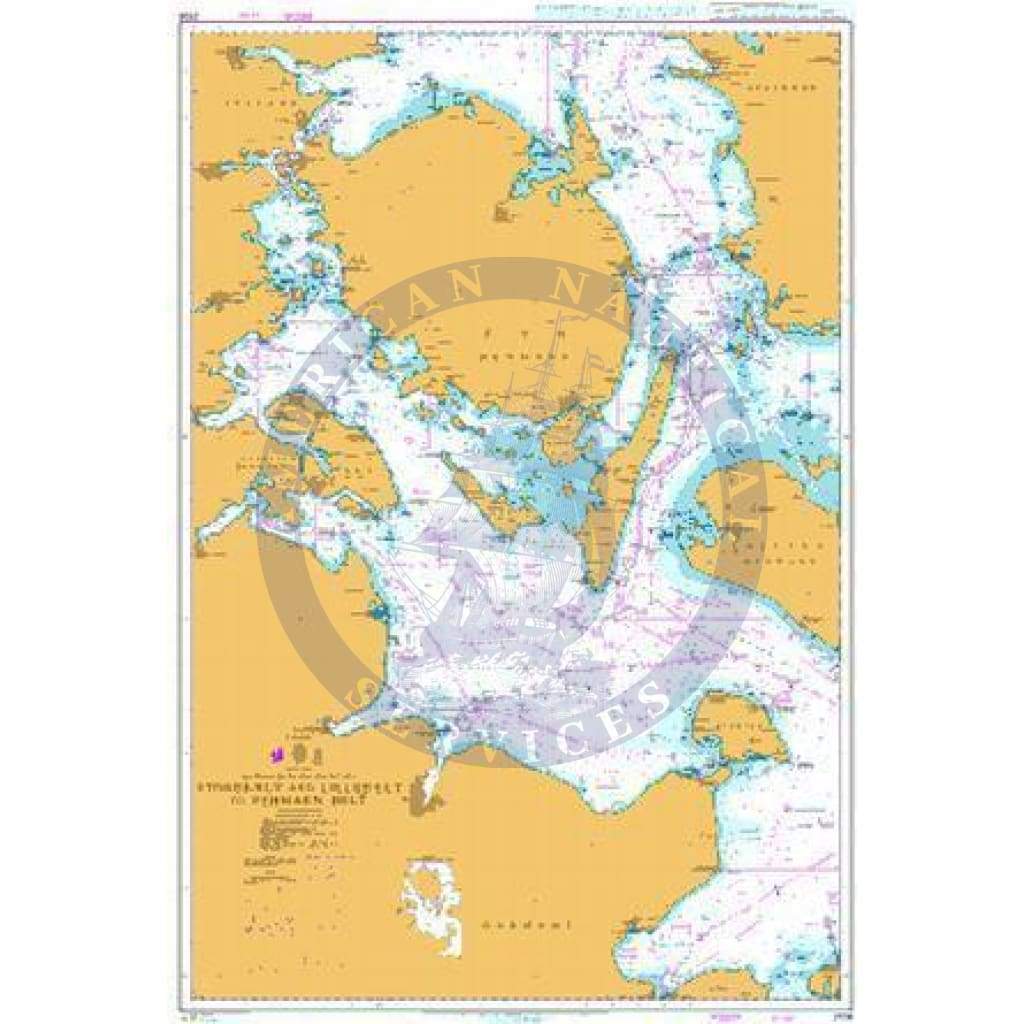 British Admiralty Nautical Chart 2106: Storebaelt and Lillebaelt to Fehmarn Belt