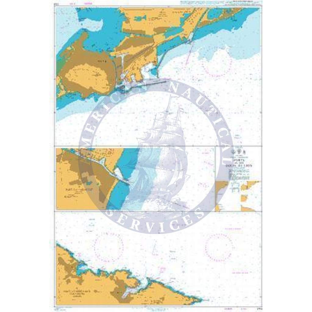 British Admiralty Nautical Chart  2114: France - South Coast, Ports in the Golfe du Lion