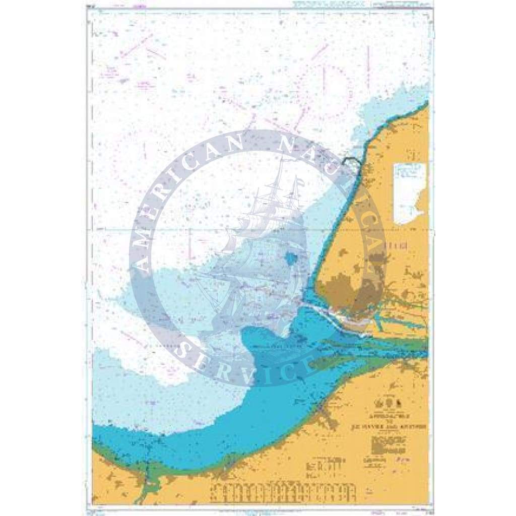British Admiralty Nautical Chart 2146: France - North Coast, Approaches to Le Havre and Antifer