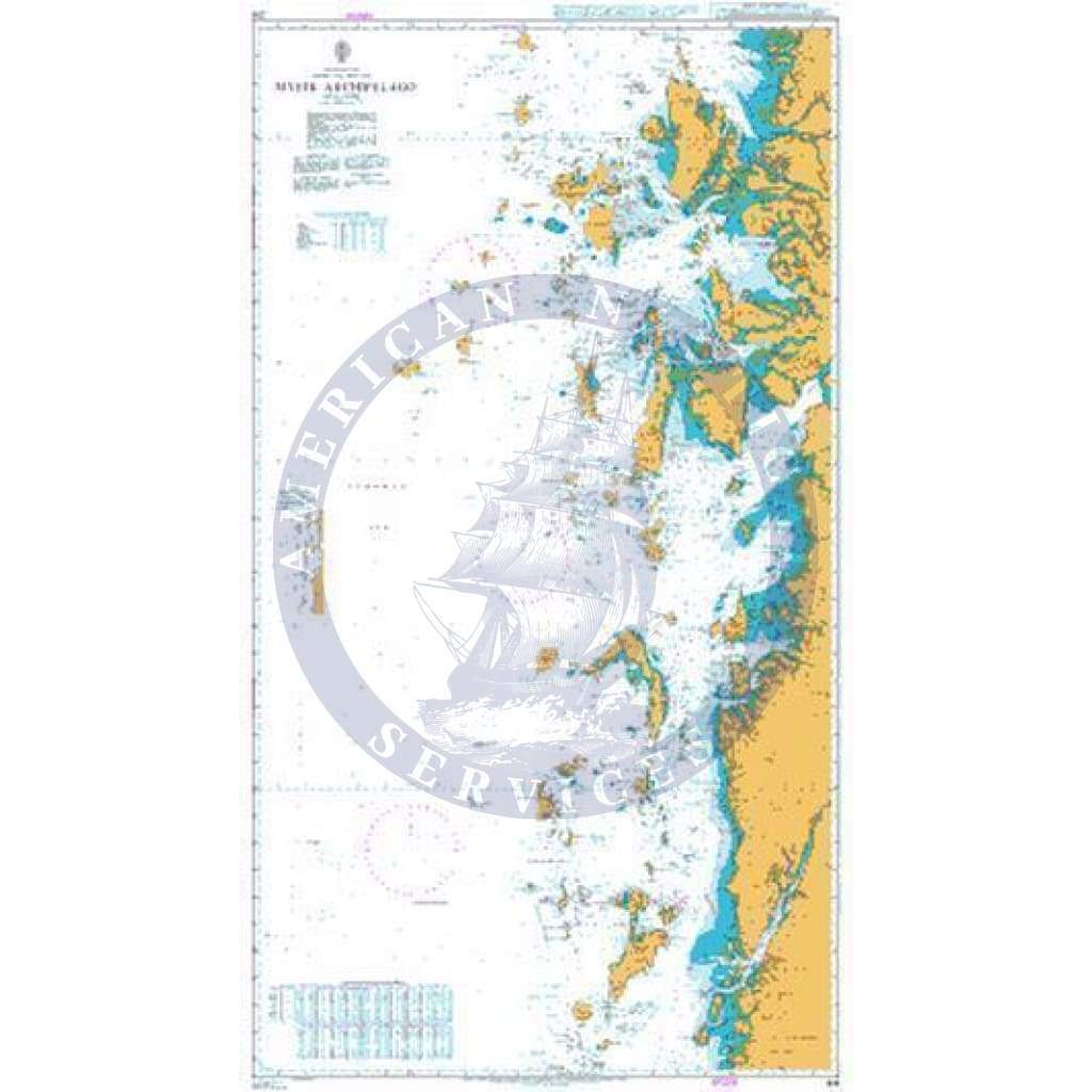 British Admiralty Nautical Chart 216: Myeik Archipelago