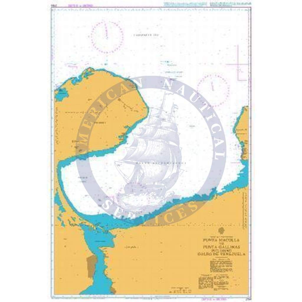 British Admiralty Nautical Chart  2194: Punta Macolla to Punta Gallinas including Golfo De Venezuela