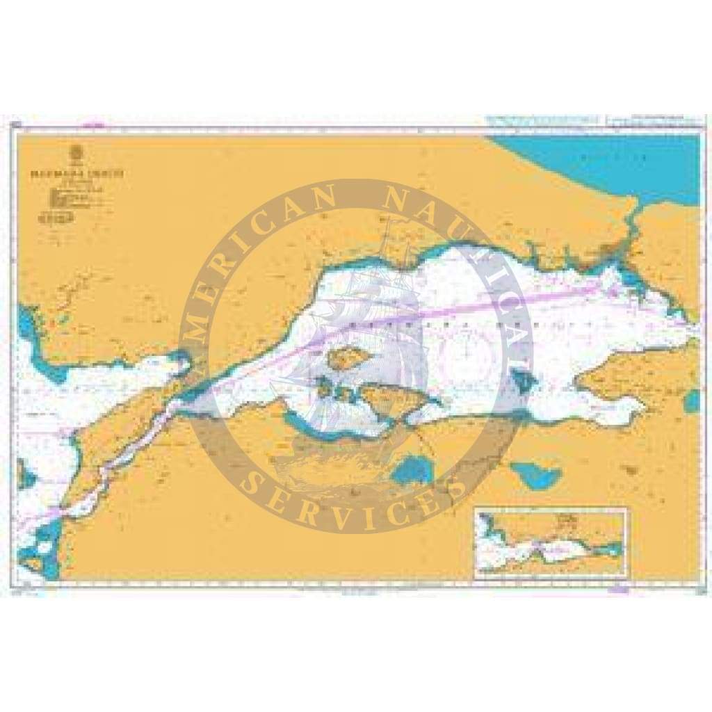British Admiralty Nautical Chart 224: Turkey, Marmara Denizi. Continuation to Izmit