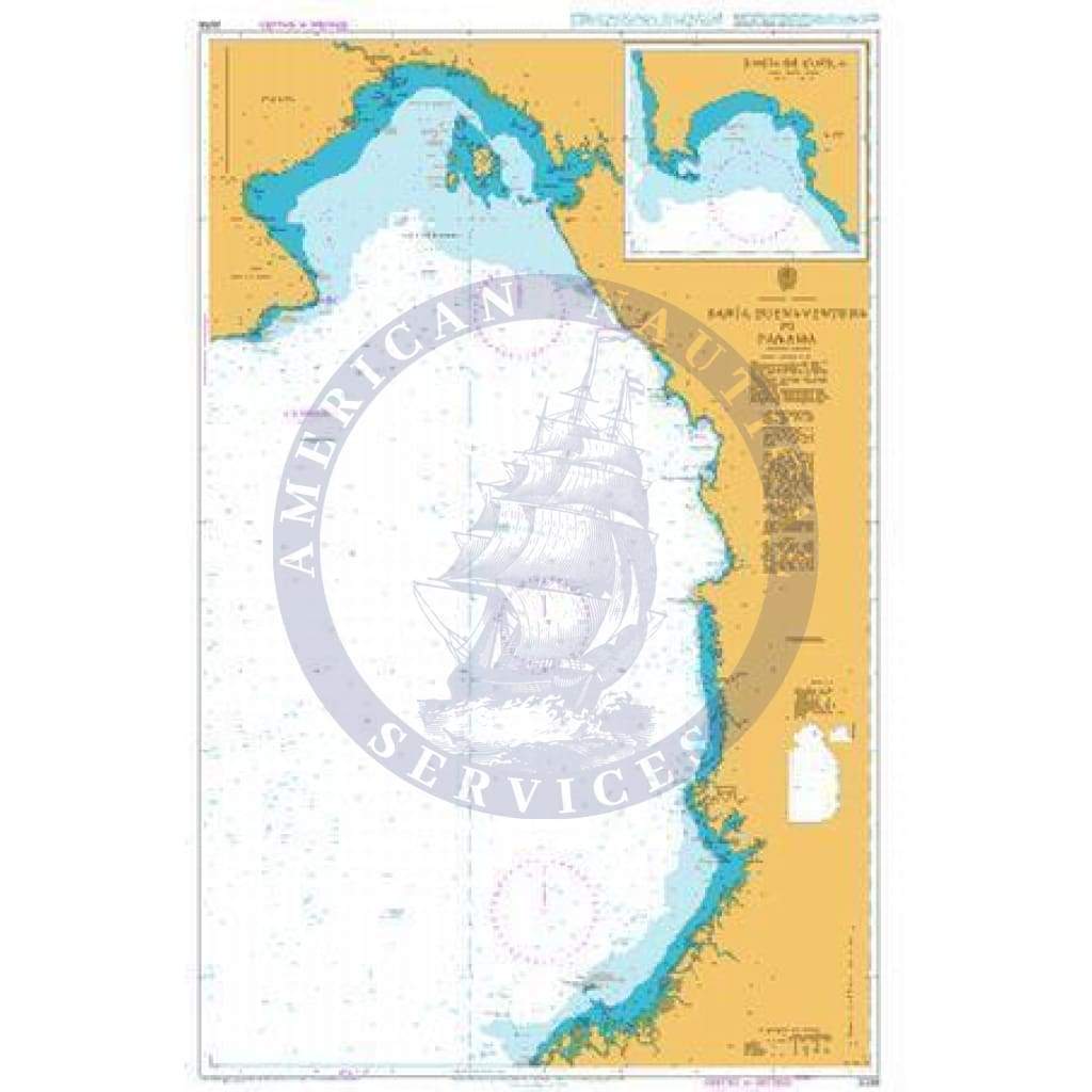 British Admiralty Nautical Chart 2258: Colombia – Panama, Bahía Buenaventura to Panama. Bahía de Cupica
