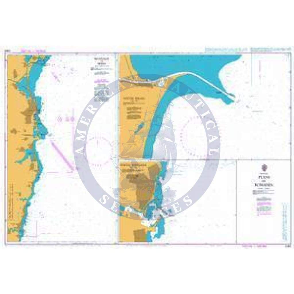 British Admiralty Nautical Chart 2282: Black Sea, Plans in Romania