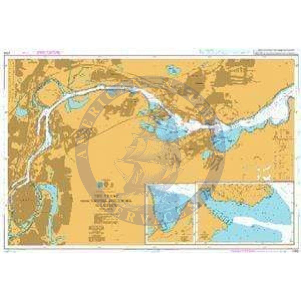 British Admiralty Nautical Chart 2355: The Trave from Grosse Holzwiek to Lubeck